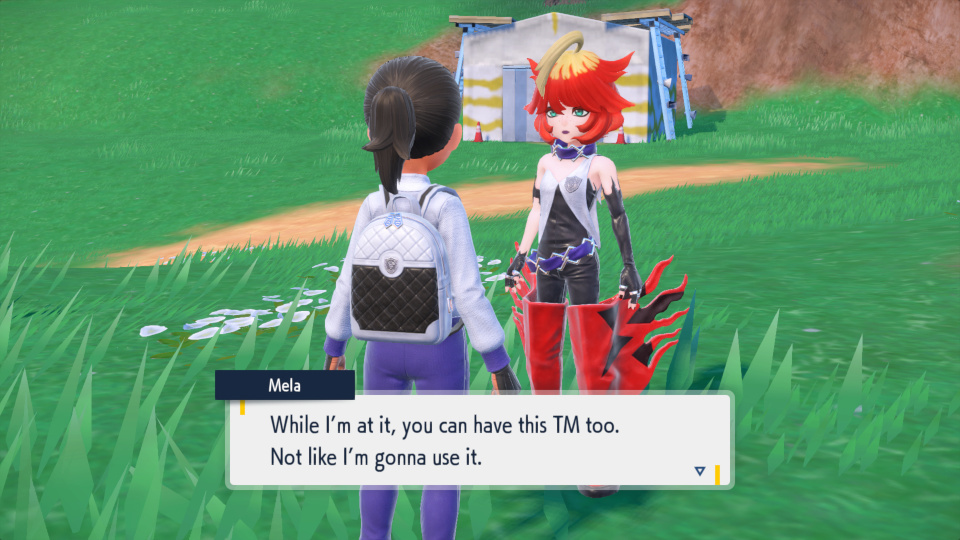 Mela: While I'm at it, you can have this TM too. Not like I'm gonna use it.